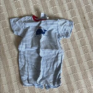 Little English Blue and White Striped Whale Outfit